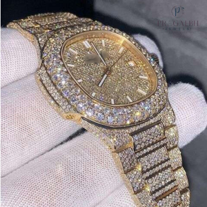 Boss Collection entièrement glacé automatique Moissanite montre buste vers le bas Hip Hop grand cadran personnalisé en acier inoxydable diamant - Product Image 3