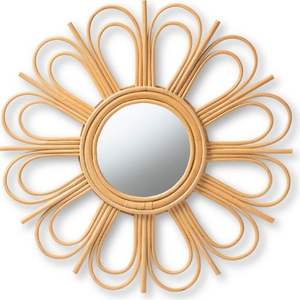 Custom Design Decorative Wall <b>Flower</b> Full-Length <b>Mirror</b> Rattan Customized Color Home Decoration for Vietnam Premium Quality - Product Image 2