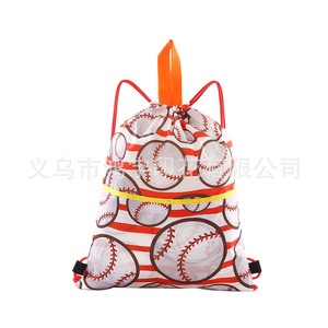 Luxury Eco-Friendly Cartoon Soccer Print Waterproof Drawstring <b>Backpack</b> for <b>Kids</b> Portable Solar Panel Reusable Durable Gift - Product Image 1