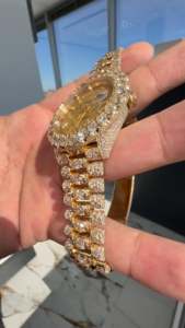 Reloj Moissanite de lujo para hombre, reloj de pulsera impermeable de estilo diamante totalmente helado, acero inoxidable, perfecto para la moda de calle - Product Image 6