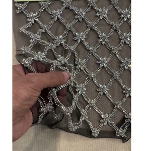 Alta demanda de tela de encaje de tul con cuentas 3D de lujo para vestidos de novia vestidos de graduación y diseño de moda disponible para cantidad a granel - Product Image 4