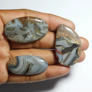 3pcs Stick Agate Lot Gemstone Natural Stick Agate Cabochons Hand Polished Fine Quality Stick Agate for Jewelry Making 136Cts - Product Image 1