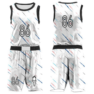 Ensemble de maillots et uniformes de basketball personnalisés pour adultes avec impression par transfert thermique, respirant, 100 % polyester, sans manches, nouveau design - Product Image 5