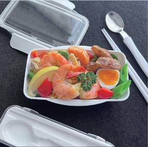 Fiambrera cuadrada KOMORI MONOTONE de 750ml, PP negro/silicona, ligera, duradera, portátil, ecológica, apta para lavavajillas, microondas - Product Image 3