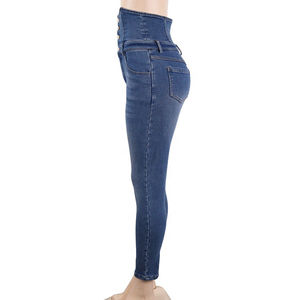 Jeans de Mezclilla de Corte Regular OEM para Mujer, Diseño Cómodo y Elástico, Ropa de Calle Informal para Gimnasio, Hecho en Pakistán, Invierno, 100% Algodón - Product Image 3