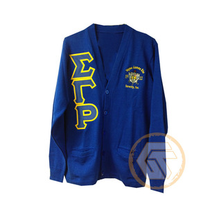 GREEK TREASURES Customized Sigma Gamma Rho Acrylic Embroidered Appliques Button Front Winter Sorority High Quality Greek <b>Women</b> - Product Image 5
