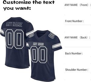 Vêtements de rue personnalisés Chemises à la mode Broderie Design Logo Mesh Crop Maillot de football américain - Product Image 5