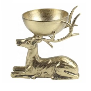 Lavish Gold Finished Reindeer Face With Removable <b>Silver</b> <b>Bowl</b> Stainless Steel Perfect For Holiday Styling And Festive Home Decor - Product Image 6