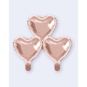 Globos de Corazón en Oro Rosa de 10 Pulgadas, Decoraciones para Fiestas, Bolsa de 12 Piezas - Product Image 1