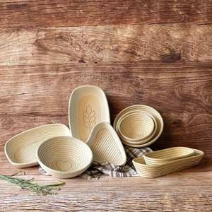 Handmade Eco-friendly Natural Rattan Reusable Non-Toxic Bread Proofing Basket Removable Liner Spiral Motif <b>Baking</b> <b>Pastry</b> <b>Tool</b> - Product Image 5