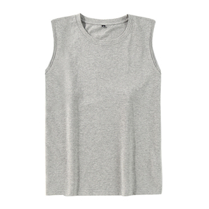 Logo personnalisé OEM vente en gros été nouvelle mode coton couleur unie gilet jeunesse lâche confortable sport décontracté débardeur - Product Image 1