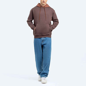 เสื้อฮู้ดดี้ผู้ชายคุณภาพสูง ทรงโอเวอร์ไซส์ ผ้าฟลีซ มีซิป ขายส่ง แบบเรียบง่าย สวมใส่สบาย สำหรับฤดูหนาว - Product Image 6