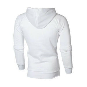 Sweat-shirt à capuche zippé pour homme, gris marine, manches raglan, décontracté, pour l'automne, avec poche, coupe classique, en molleton tricoté - Product Image 3