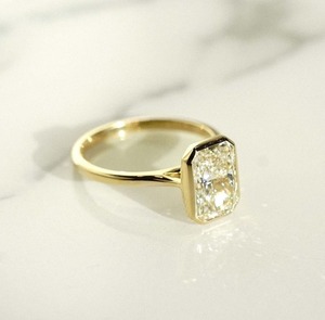 2CT Radiant Cut D E FสีLabปลูกแหวนเพชร 925 เงินสเตอร์ลิงBezelการตั้งค่าแหวนแต่งงานของขวัญสําหรับเครื่องประดับที่กําหนดเองของเธอ - Product Image 2