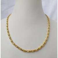 Colliers faits à la main en laiton plaqué or 18 carats, chaîne à maillons, style religieux unisexe, motif solide, longueur réglable, SOUMYA