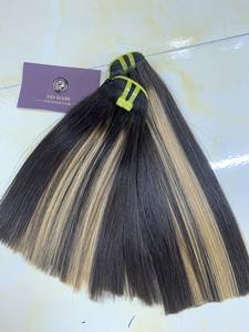 Vente en gros d'extensions de cheveux 100% humains Remy de haute qualité paquets bruts droits vietnamiens à cuticules alignées Machine à double trame génie - Product Image 2