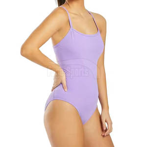 Maillot de bain une pièce pour femme, confortable, respirant, à contraste de couleurs, durable, sans couture, avec logo frontal, couleurs personnalisables - Product Image 2