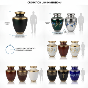 โกศบรรจุอัฐิผู้ใหญ่ ดีไซน์ยุโรปสมัยใหม่ สีดำด้าน ความจุ 200 คิวบิกนิ้ว เป็นมิตรกับสิ่งแวดล้อม สำหรับผู้ชาย - Product Image 3