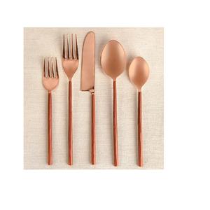 Recién llegado, cubiertos de Metal mate de color moderno, cubiertos de acero inoxidable, cuchillo, tenedor, cuchara, juego de cubiertos chapados en negro - Product Image 1