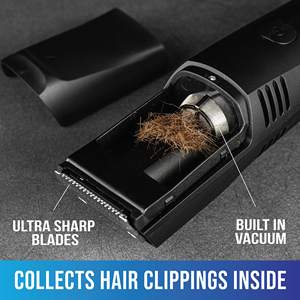 Tondeuse à barbe sans fil pour homme avec 20 réglages de coupe, rasoir électrique rechargeable avec aspiration intégrée pour la moustache, alimenté par batterie - Product Image 6