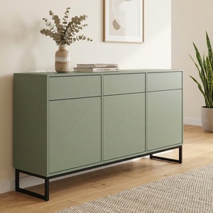 Credenza Moderna Verde Salvia con 3 Cassetti e 3 Ante per Camera da Letto, Cucina, Soggiorno e Sala da Pranzo - Product Image 1