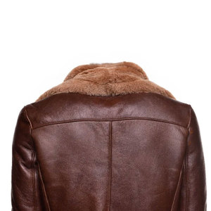 Fashionable Winter Men's Genuine Leather <b>Jackets</b> with Front Logo Zipper Closure Custom Pattern Regular Fit Windproof Breathable - Product Image 4