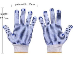 Hombres Mujeres Heavy Duty Pvc Punteado Agarre firme Antideslizante Utilidad Guantes de trabajo de punto de algodón para construcción Jardinería - Product Image 2