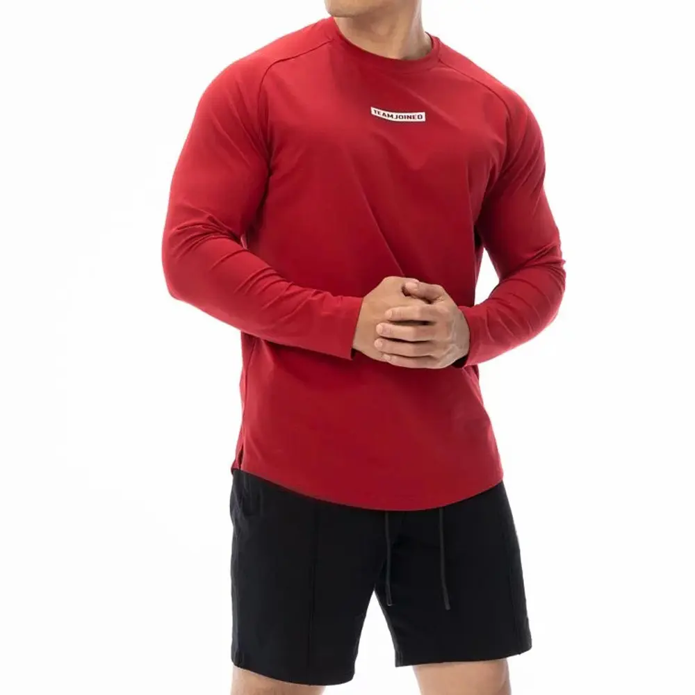 Op Maat Gemaakte Hardloopgym Polyester Dry Fit Lange Mouw Sport Sublimatie Shirt Voor Mannen