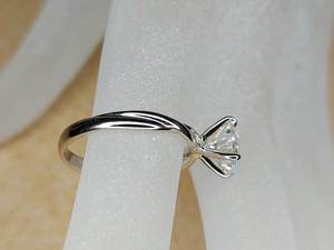 1.00 carats coupe ronde IGI F-VS1 laboratoire cultivé diamant solitaire bague de fiançailles ou de promesse bijoux fins or blanc 14k - Product Image 3