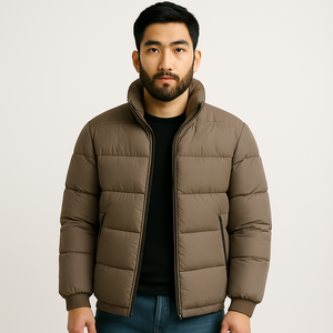 แจ็กเก็ตแบบบุนวมสำหรับผู้ชายเสื้อคลุมมีฮู้ดผ้าไนลอนแบบมีซิปสามารถเลือกขนาดได้ตามต้องการสำหรับฤดูหนาว - Product Image 5