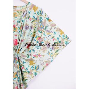 Bohemian Cotton Robe 100% Cotton <b>Kaftan</b> Indian Cotton <b>Dress</b> Summer Wear <b>Kaftan</b> Night Wear <b>Womens</b> <b>Kaftan</b> For Gift - Product Image 4