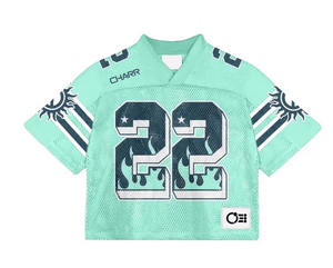 Camiseta Deportiva Retro de Fútbol Americano, Corte Cuadrado, Manga Corta, Personalizada al por Mayor, para Adultos, Transpirable, con Estampado por Transferencia de Calor - Product Image 5