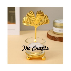 <b>Leaf</b> Design Candle Holder Handmade Metal Gold Color Candle Holder For Wedding Home And Hotel Decoration Use - Product Image 3