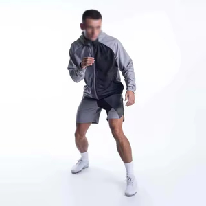 Tracksuit <b>Jacket</b> <b>Short</b> Sweat Suit Nylon Two Piece Jogger Jogging Suit Windbreaker <b>Shorts</b> Sets Men Premium Quality Windbreaker - Product Image 3