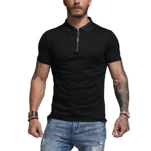 OEM personalizado 2022 hombres moda media cremallera cuello para Polo Camiseta 100% algodón piqué impresión digital - Product Image 2