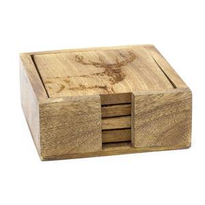 Fabricante India Posavasos cuadrados de madera Durable PC Mat/Pad para vidrio y taza Diseño personalizado en venta posavasos de nogal - Product Image 3