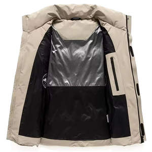 Veste d'hiver à bulles d'air pour hommes avec logo personnalisé Veste utilitaire d'extérieur en nylon épais et chaud à capuche détachable - Product Image 2