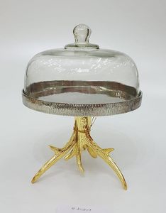 Présentoir à gâteau en aluminium martelé le plus vendu avec des sculptures complexes, idéal pour les mariages rustiques et les célébrations familiales traditionnelles - Product Image 1