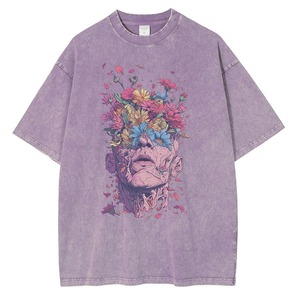 เสื้อยืดลายวินเทจสไตล์แวนโก๊ะสำหรับผู้ชายรุ่นเฮฟวี่เวทเสื้อทอแบบพรีเมี่ยมเสื้อยืดกราฟิกดอกไม้ใหม่ - Product Image 3