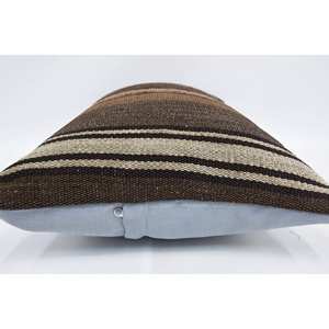 Rustic 16x24 Brown Wool Kilim Pillow Luxury Vintage <b>Fluffy</b> Print Woven Accent Portable <b>Bedding</b> for Christmas - Product Image 5
