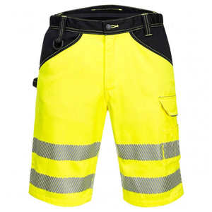 Premium Hi Vis Solid <b>Work</b> Shorts Men's <b>Cargo</b> Safety Joggers Reflective Elastic Waist 100% Cotton Eco-Friendly for Outdoor Use - Product Image 4