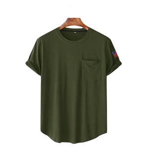 Hot Selling Keywords Drop Shoulder Best Quality Custom Made <b>Mens</b> Solid Color 100% Cotton Knitted Breathable Eco-Friendly <b>Short</b> - Product Image 3