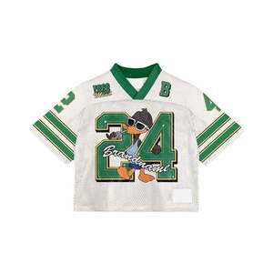 Maillot de football Streetwear, impression de chiffres en gras avec des graphismes de crâne, design tendance et ample. - Product Image 1