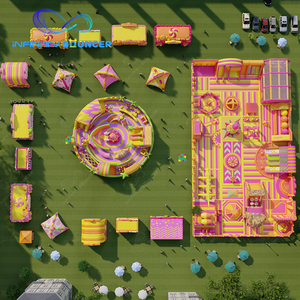 Tùy chỉnh thiết kế lớn thư bị trả lại một cửa vui chơi giải trí Inflatable công viên chủ đề trở ngại khóa học Inflatable sân chơi để bán - Product Image 1