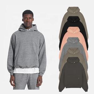 Personnalisé Top Qualité Sérigraphie Bouffante Fermeture Éclair Double Fermeture Éclair À Capuche Polaire Coton Éponge Française Sans Cordes Sweat À Capuche Surdimensionné Hommes Hoodies - Product Image 4