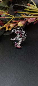 Anillo de latón de plata antigua ajustable Joyería de plata para niñas Plateado Réplica Piedra Trabajo Anillos de tamaño libre - Product Image 3