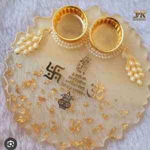 Thali de Resina Epoxi Ecológica, Hecho a Mano Artísticamente para el Festival Diwali, Rituales del Mandir en el Hogar, Regalos - Product Image 3