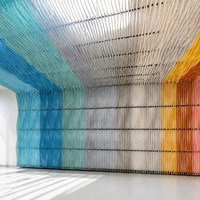 Panneau acoustique de plafond à texture ondulée en fibre de polyester PET, ignifuge et insonorisant, Kusdesign