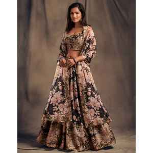 NEW DESIGNER LEHENGA CHOLI with DUPATTA ALL TIME DEMANDED SOFT <b>ORGANZA</b> <b>SILK</b> FABRIC REVERSER for PARTY - Product Image 1