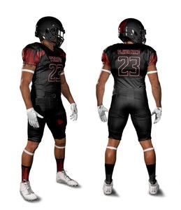 Grande demande Impression de logo personnalisé Uniformes de sport en polyester léger de haute qualité Ensembles de football américain - Product Image 1